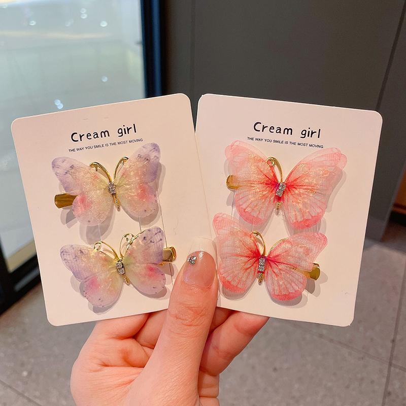 1Pair Fashion Temperament Butterfly Baby Girls Hairpins Cute All-Match Bangs Hair Clips Kids Headwear Children Hair Accessories