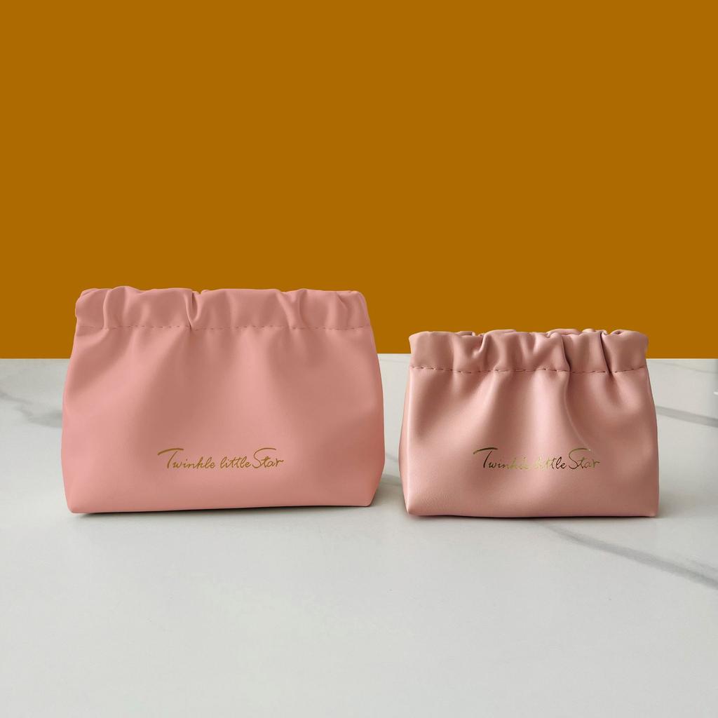 Automatic Closing Mini Storage Bag Travel Portable PU Leather Lipstick Makeup Cable Coins Keys Jewelry Earphone Storage Organizer