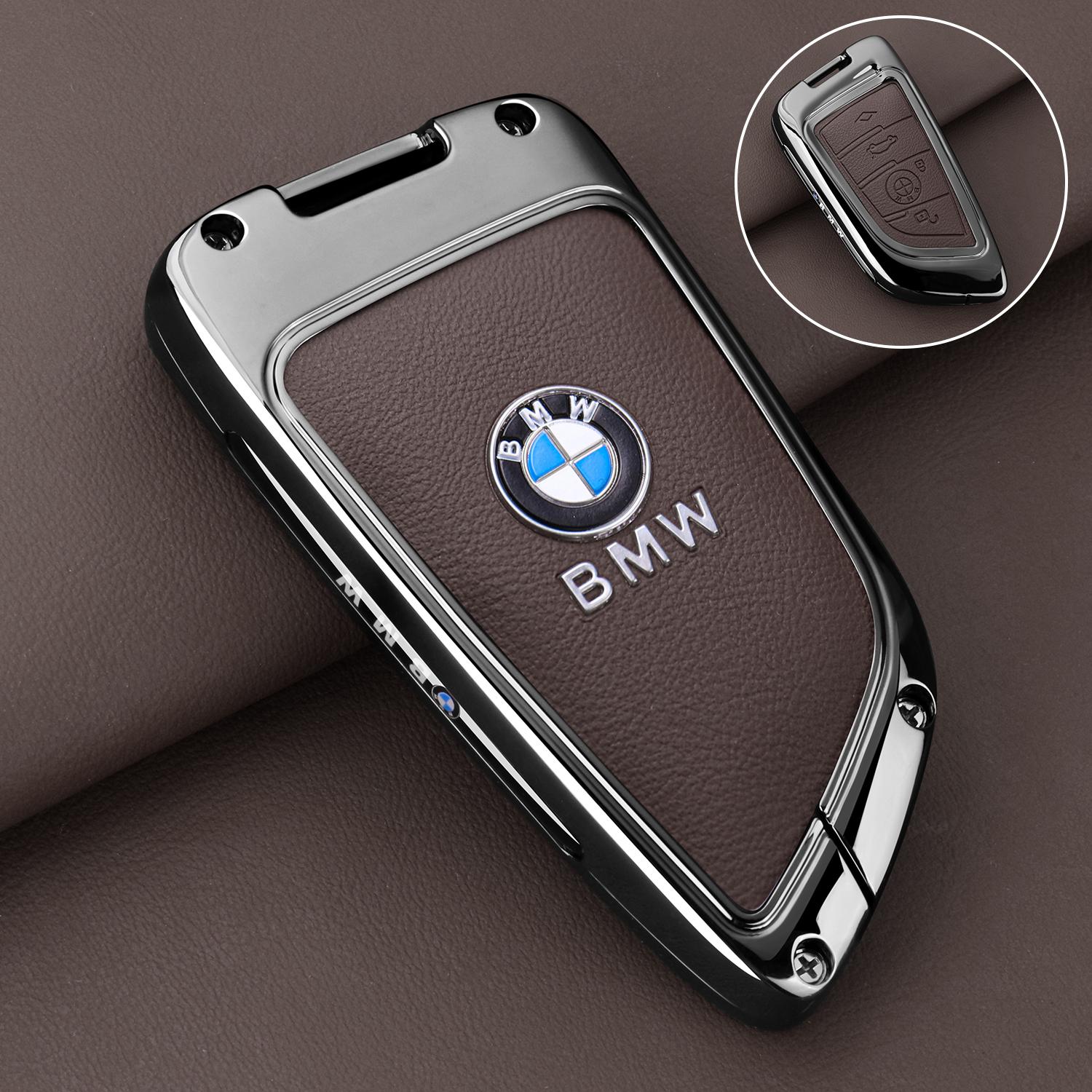 

Hot 2025 Metal Leather Key Case Shell Buckle Special Car Key Cover For BMW X1 X3 X5 X6 X7 1 3 5 6 7 Series G20 G30 G11 F15 F16 G