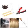 100PCS Silicone Beads Hair Extension Micro Rings Hook Needle Pulling Loop Plier Tool Kit