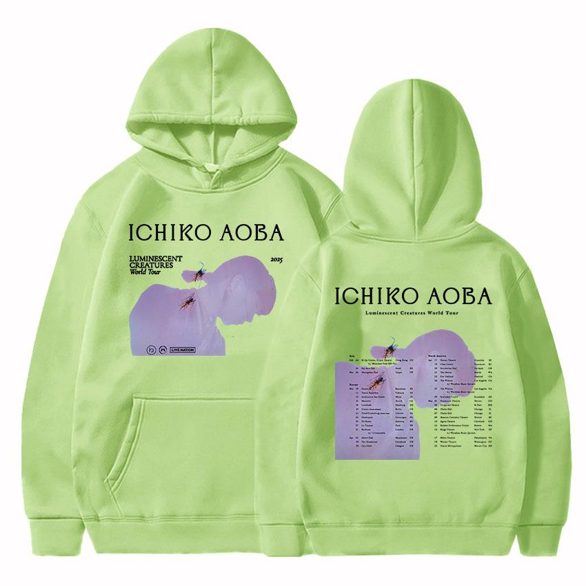 

Ichiko Aoba Luminescent Creatures World Tour Толстовки Японская певица Графические свитшоты Длинный рукав Женская Мужская Толстовка 2025 Худи 3XL
