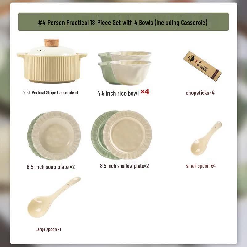 WUHE Petal Bone China Dinnerware Set