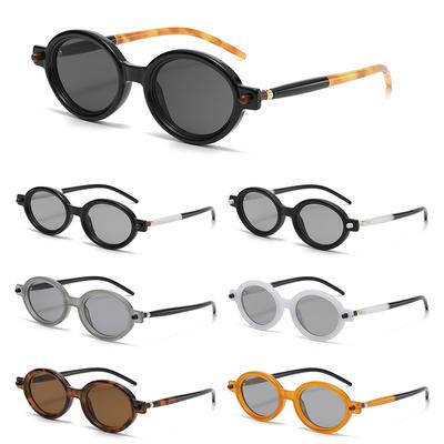 Literarische Runde Rahmen Sonnenbrille Kleine Ovale Sonnenbrille Punk Flache Brille Herren Shades Brillen Strand/Reise/Streetwear Brillen