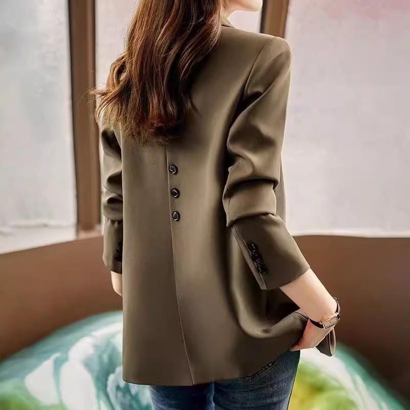 

Blazer Women s Design Sense Casual Back Split Suit Top M хаки