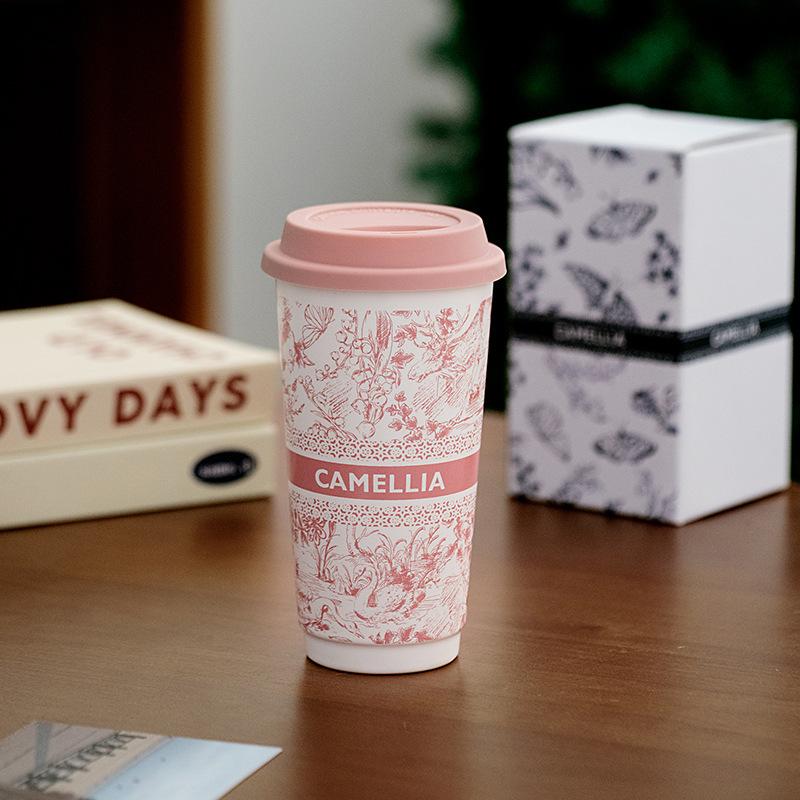 National Trend Style Ceramic Casual Cup Niche Design Cup Office Home Coffee Milk Cup Portable Cup