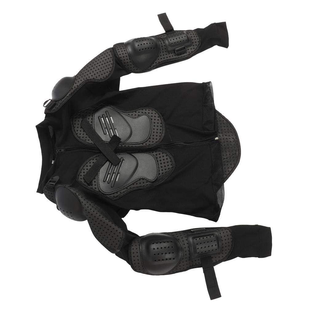 מעיל גוף מגן לאופנוע שרוול ארוך מעיל הגנה לכל הגוף לחזה מרפק שחור XXL