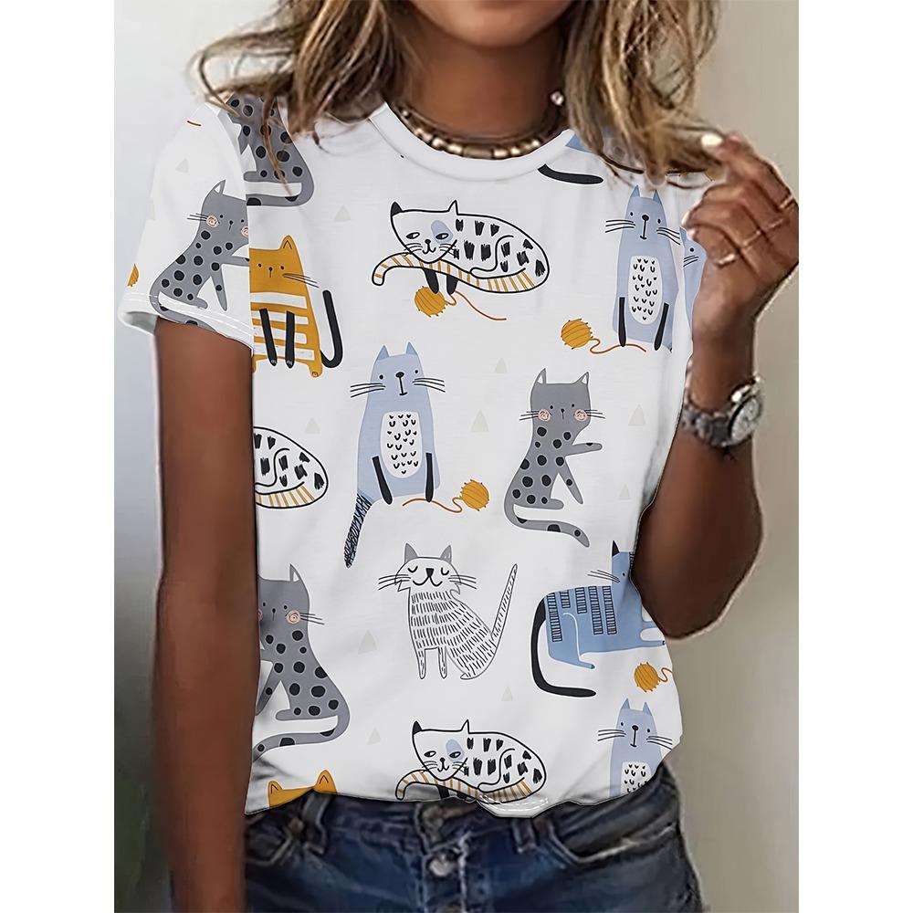 

Футболка с рисунком для женщин, летний повседневный топ с коротким рукавом, модная одежда для активного отдыха XL
