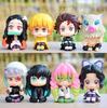 8Pcs Q Version Demon Slayer Toy Sitting Ghost Dolls Of Tanjiro Nishimura Inosuke Zenitsu - Pvc Figurines Collectible Model Gift