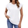 Spring Summer Solid Color Jacquard Solid Color Round Neck Short Sleeved T-shirt Top for Women Shirt