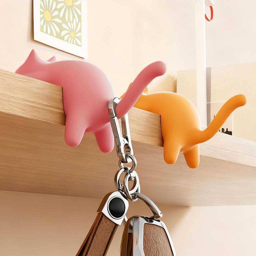 1-8PCS Cat Backpack Hook Table Edge No Marking No Punching, Desk Specific Multi-functional Bag Hanger on The Side of The Desk