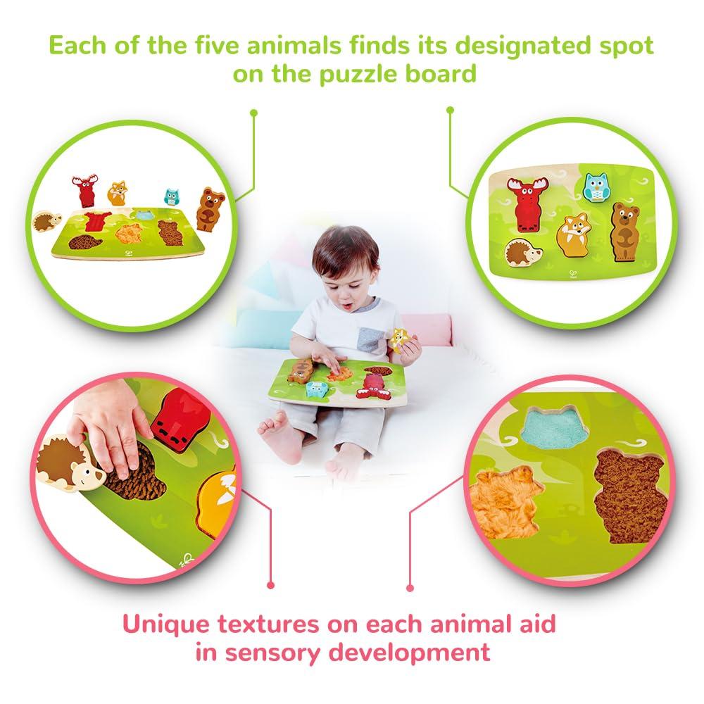 Hape touch Forest animal puzzle for ages 2 and wooden puzzle toy E1621 Let's it! up,