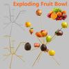 Modern Art Floating Fruit Display Stand Metallic Sculpture Metal Exploding Fruit Bowl Creative Art Centerpiece for Dining Table