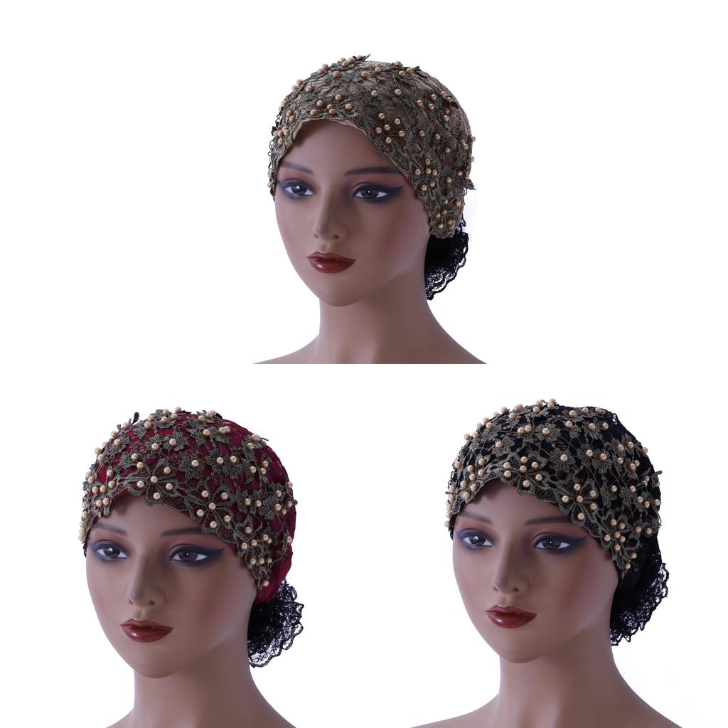 Summer Ladies Embroidered Lace Breathable Hat With Pearl Beaded Cover For Mom And Women
