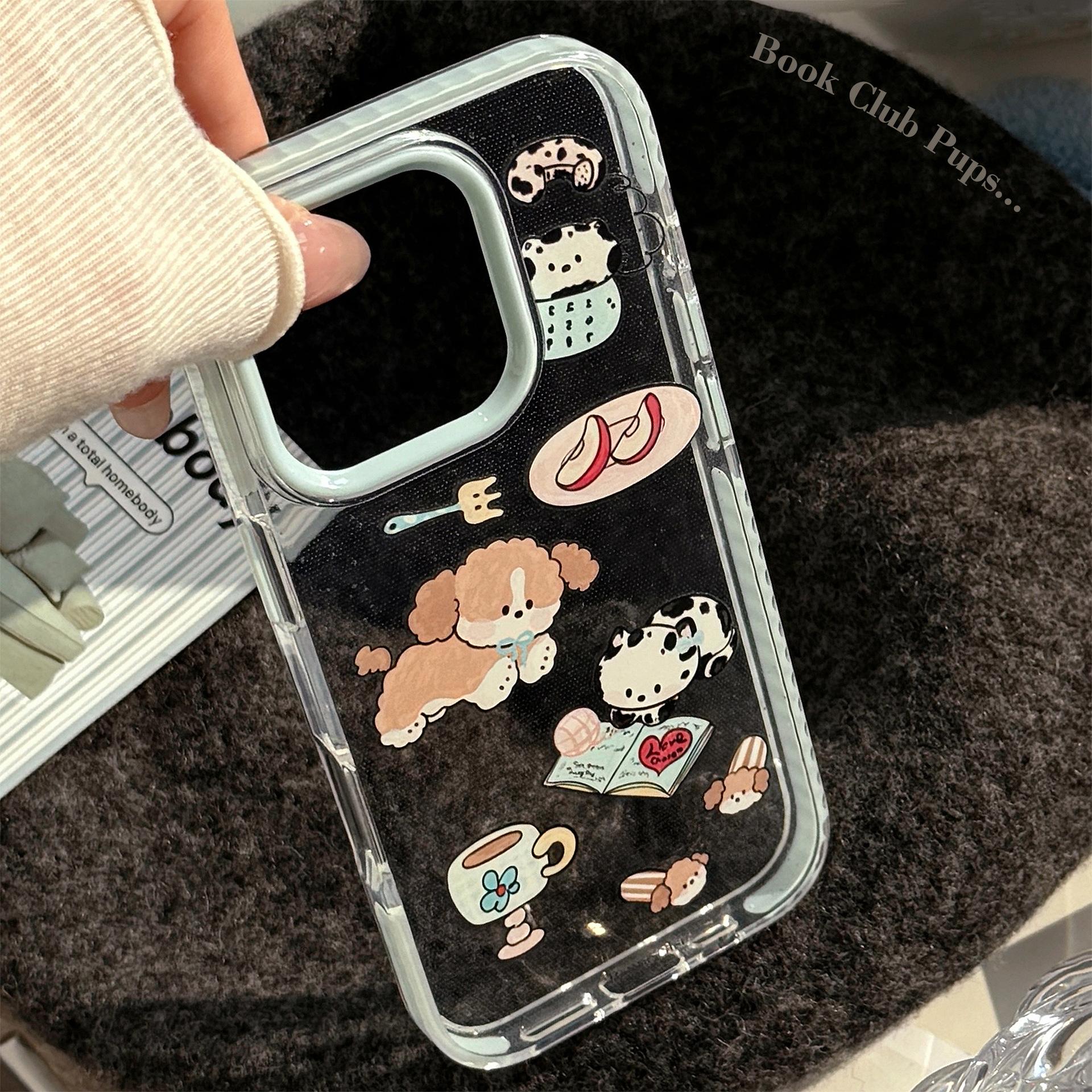 

Doodle Animal Apple 16 Mobile Phone Case IPhone 15pro Max Suitable for 14 Milk Blue Cartoon 13 Soft 11 12pro max (6.7)