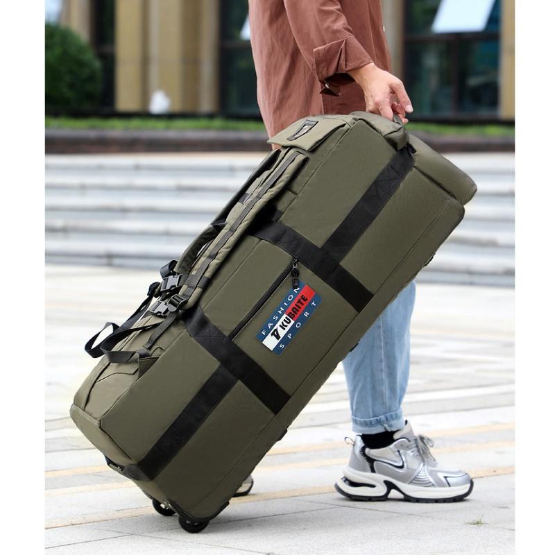 Borsa da Viaggio Super Capiente 85/95cm con Ruote, Traspirante, Impermeabile, Tessuto Oxford, Borsa da Bagaglio, Può Contenere Piumino, Portatile per il Tempo Libero, Pieghevole, Borsa da Campeggio