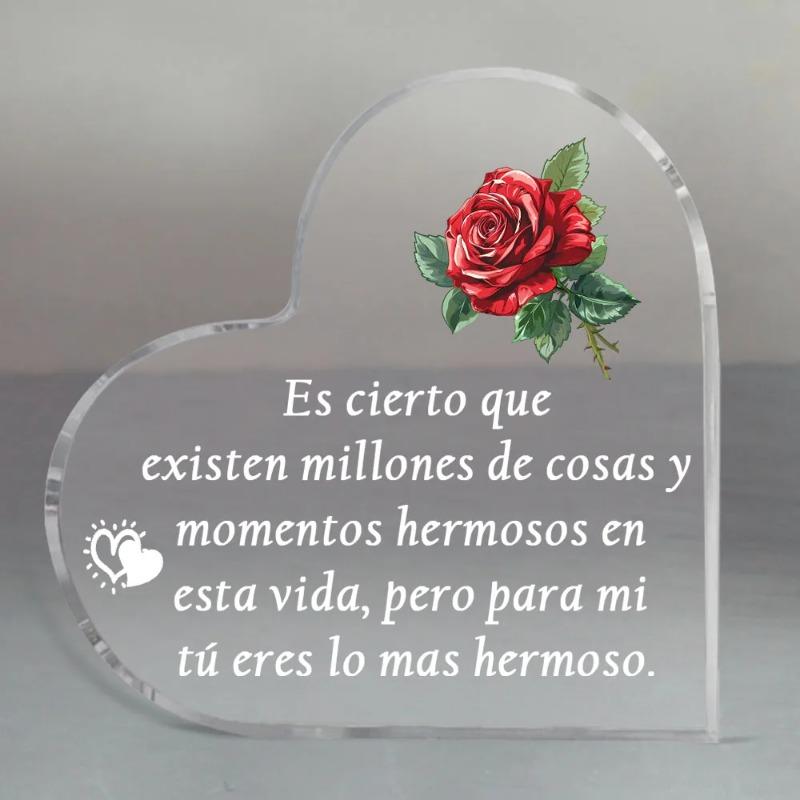 

2D Flat Spanish I Love You Gifts Acrylic Desktop Decoration Plaque, Home Decor Plaque Hanging Wall Art Decorative Garden Decoration for Room Door Sign 10*10*1CM