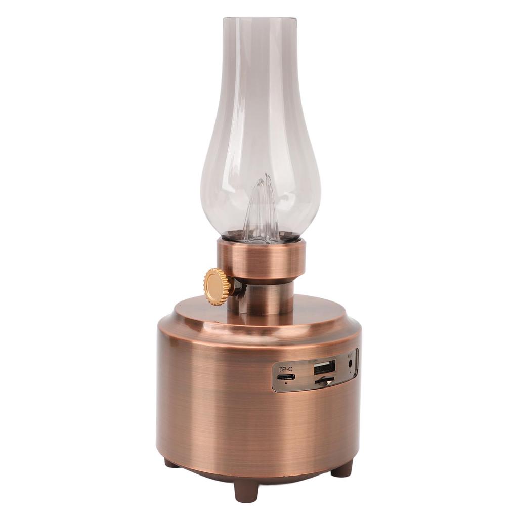 Bluetooth Speaker Vintage Table Lamp Support USB Memory Card AUX Input Wireless Speaker for Bedroom Bar Purple Bronze