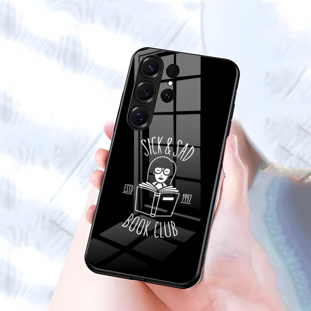 

Чехол для телефона D-Daria для Samsung S26 S25 S24 FE S23 S22 S21 Plus S20 Ultra Note20Ultra Черная стеклянная крышка Galaxy S23 Ultra