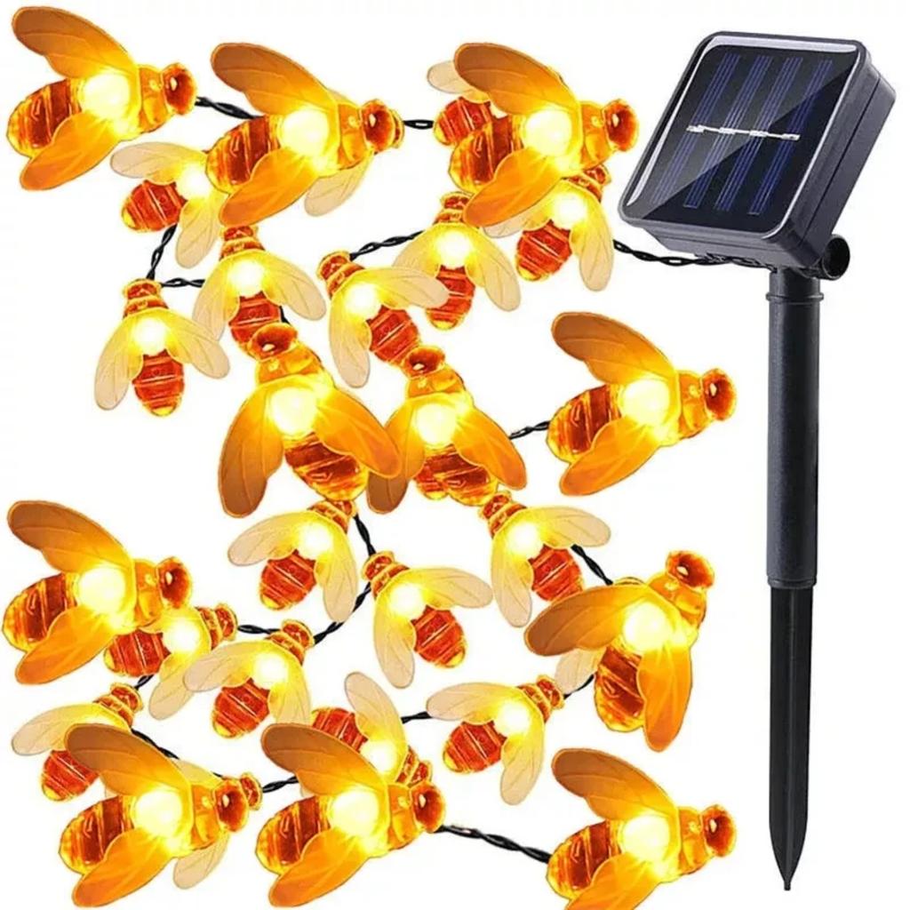 New 50 Honey Bee Solar String Lights Perfect Summer Decoration Outdoor and Garden Fence with 5M/10M Power Options