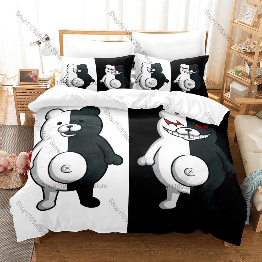 Multi Size Danganronpa Monokuma Merchandise Duvet Cover Set 1 Duvet Cover + 2 Pillowcases Game Lover Gift
