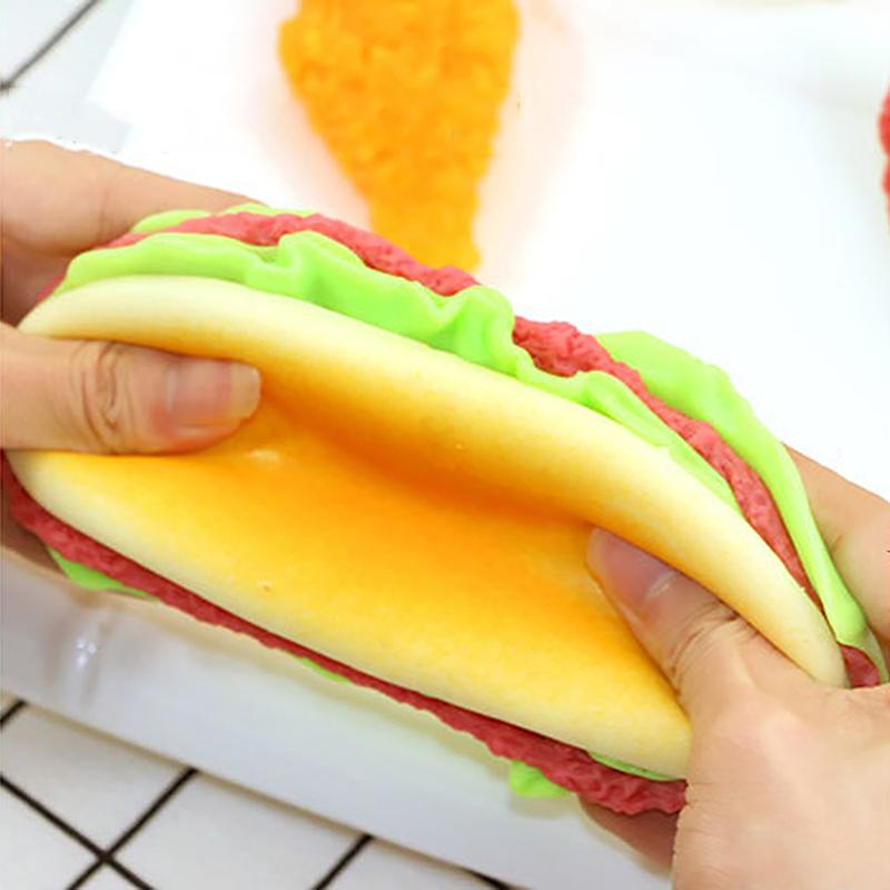 Simulation Burger Stress Relief Toy Stress Ball 3D Squishy Hamburger Tpr Decompression Squeeze Ball Sensory Gifts Party Adults
