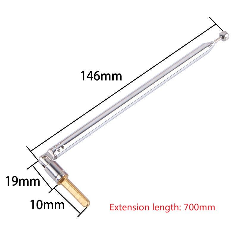 Telescopic Antenna for FM Radio Wireless Alarm Receiver with 4 Section Extension Mechanism and 360 Degree Adjustable Swivel Base