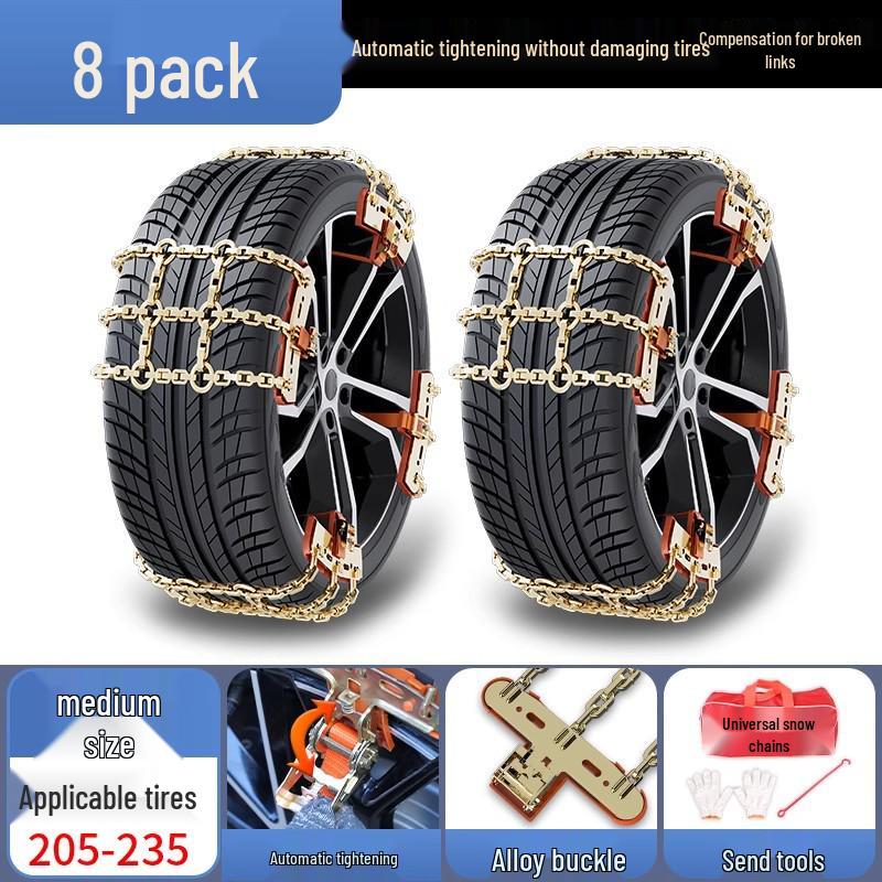 Winter Snow Chains for Cars, SUVs, and EVs: Tire-Safe, Non-Damaging Design