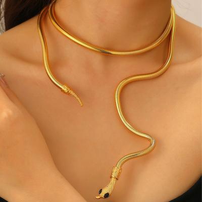 Nouveau Collier Serpent Esprit Personnalité Femme Simple Pendentif Année du Serpent Chaîne de Clavicule Punk Hip Hop Serpent Alliage Bijoux