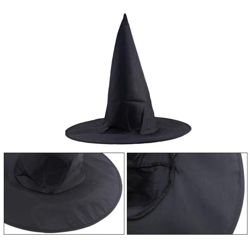 12PCS/Pack Black Witch Wizard Hat S/L 2 Sizes Available Adults Kids Masquerade Prop Halloween Gifts Party Favors Accessories ZYF