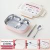Boîte à lunch Bento pour enfants, à couvercle rabattable, en acier inoxydable 316, compatible micro-ondes, avec compartiments pour les aliments, à décorer soi-même et décorée de dessins animés.