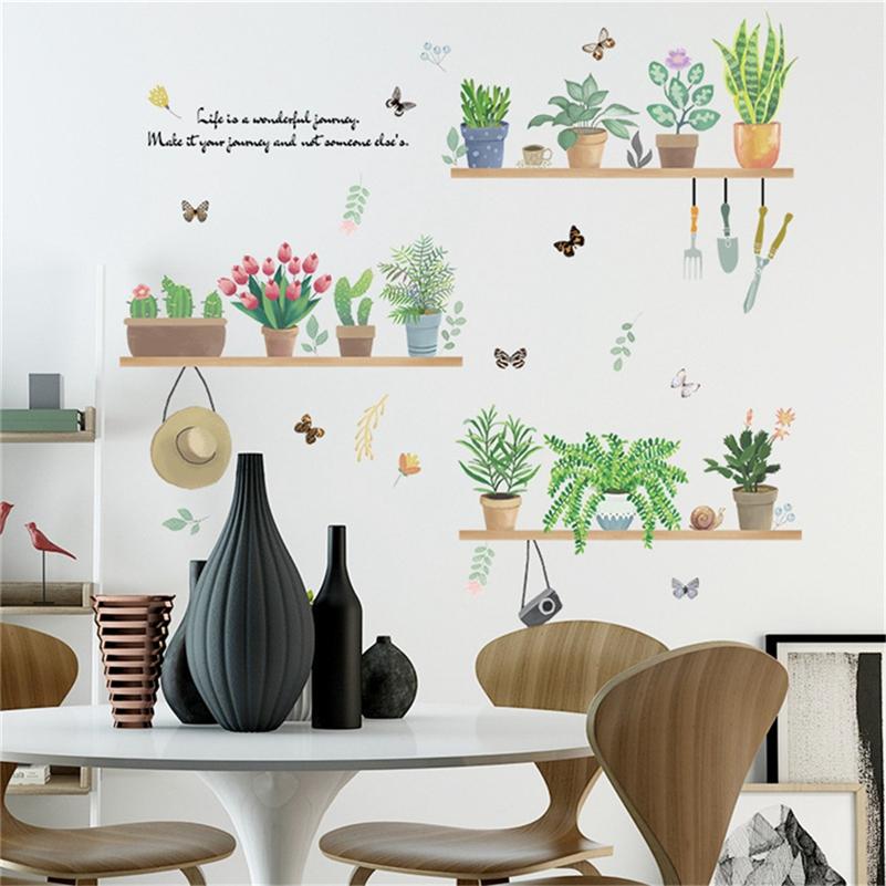 Mural Art Wallpaper Bonsai Plants PVC Wall Decor Bedroom DIY Living Room Wall Stickers