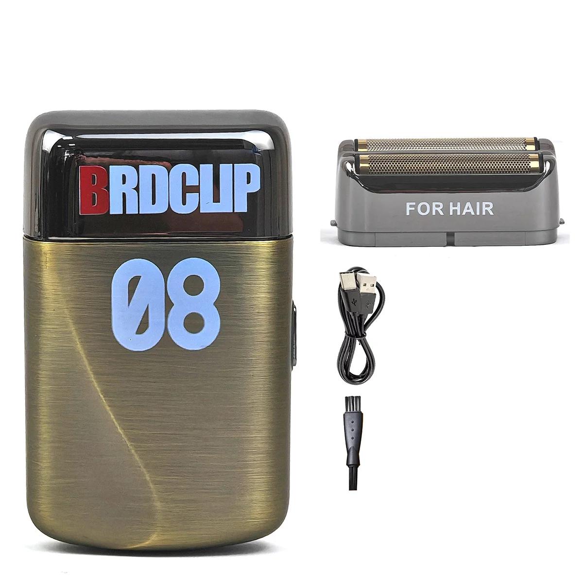 

Профессиональная моющаяся электробритва BRDCLIP BRD08 с двумя ножами, сеткой 7500 об/мин, возвратно-поступательной плавающей двойной головкой для мужской машинки для стрижки волос