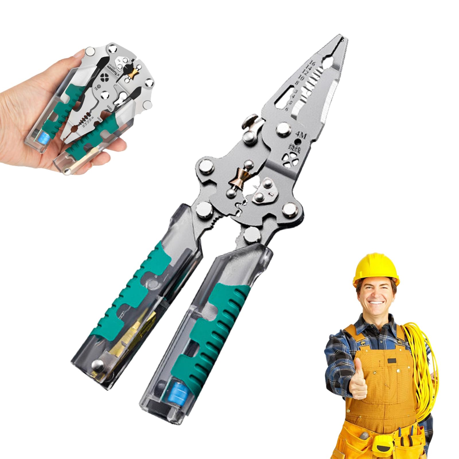 Folding Stylus Screwdriver Wire Stripper, 20-in-1 Multi-function Electrician s Pliers, Can Handle Various Repairs 1
