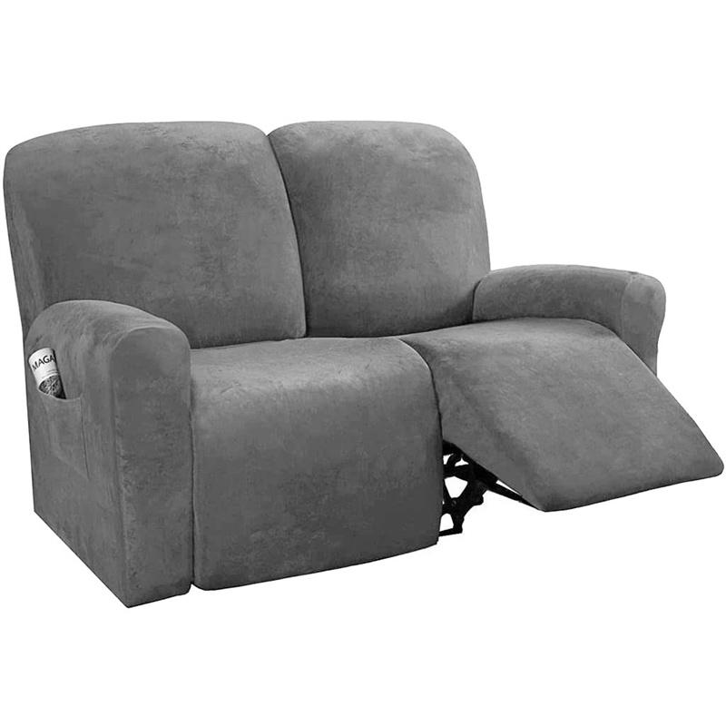 Nuevas Fundas para Sofá Reclinable de 2 Plazas, Felpa Suave de Terciopelo, Diseño Dividido, Ajuste Perfecto, Excepcionalmente Suaves, Fundas para Silla Reclinable, Limpiables, Relájate 2seater(6pcs)