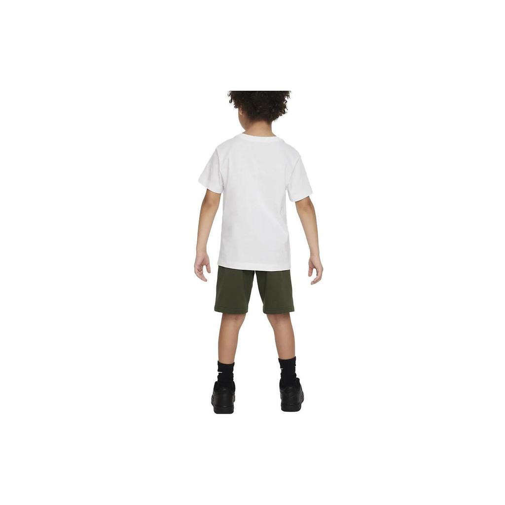 Nike Casual Sports Suit Letter Logo Print Loose Short Sleeve T-Shirt Elastic Waist Shorts Kids suit FQ0565-325