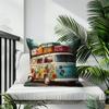 Colorful Camper Cushion Cover 45X45Cm Decorative Pillow Case For Sofa Square Pillowcase Suitable For Home Bedroom Car