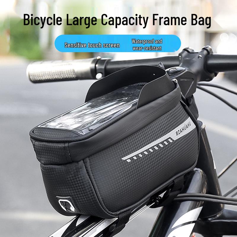 Waterproof Bicycle Top Tube Bag with Phone Touch Screen