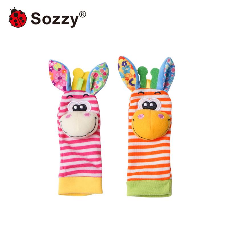 Fashionable Newborn Baby Active Hand Cloth Bracelet Pair Funny Sensory Baby Toys Ringing Rattle Socks with Rattles