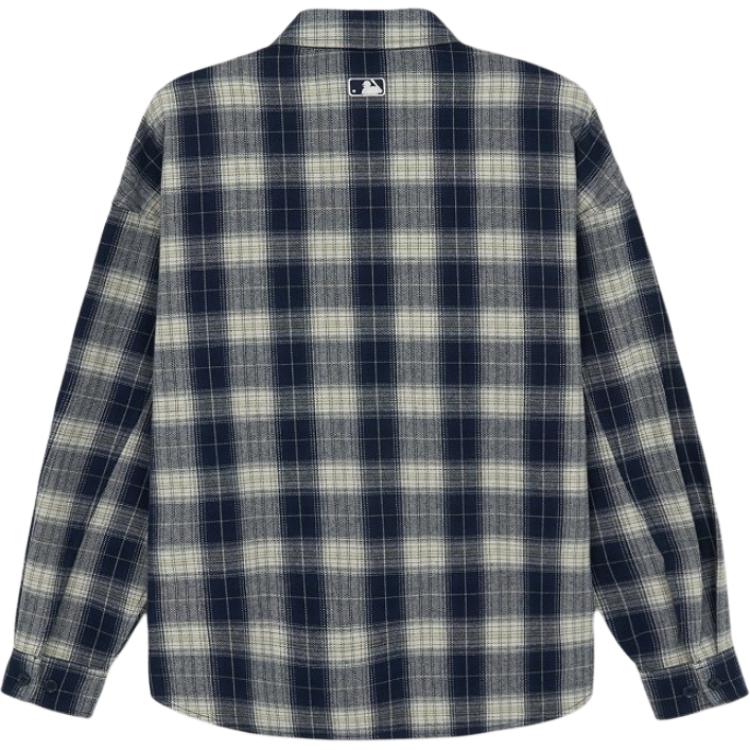 MLB Loose Plaid Logo Long Sleeve Shirt Unisex shirts 3AWSB1061-50NYS