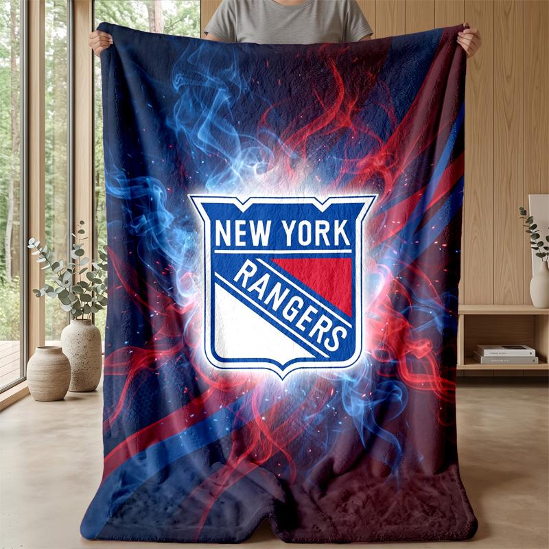 New York Rangers Flannel Fleece Blanket Cozy Warm Throw Blanket For Couch Bed Travel All Season Use