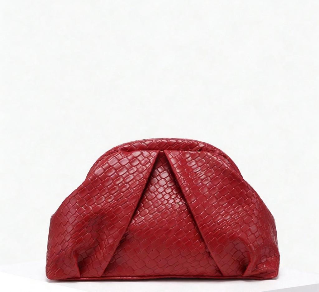 Nuovo stile borsa a mano plissettata rivettata da donna, pochette, borsa con cerniera, alla moda, casual, semplice, per il tragitto quotidiano, borsa da sera
