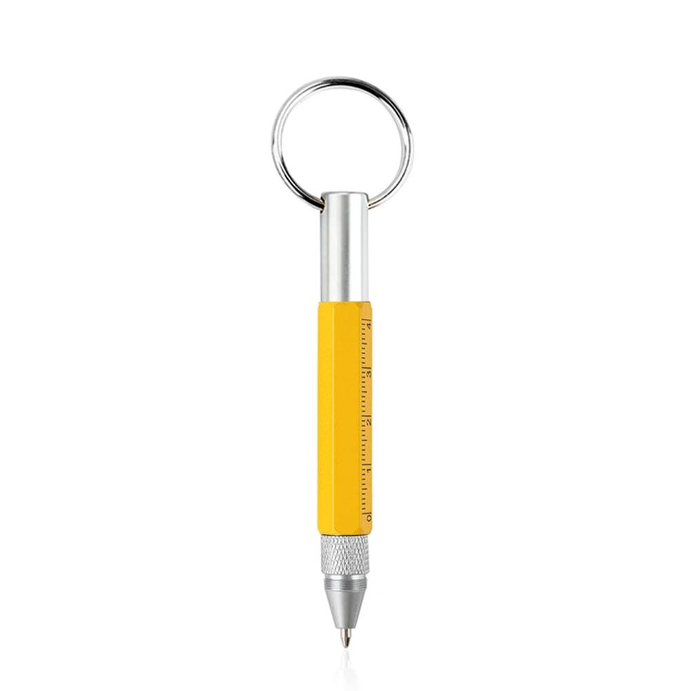 Mini Multifunction Ballpoint Pen Stylus 6 In 1 Metal Screwdriver Touch Screen Tool Pen Small Scale Keychain Pens Gift Accessory