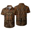 Men’s Short Sleeve Button Down Shirt with Vintage Festival Inspired Print Relaxed Fit Casual Party and Everyday Top
