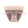 Lady Summer Pure Desire Sexy Lace Bow Leopard Print Ribbon Hollow Low Waist Triangle Briefs
