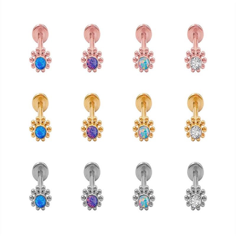 2021 New Men's and Women's Simple Titanium Sunflowers Body Piercing Nose Rings Fashion Lip Nails Nose Nails Ear Nails Jewelry