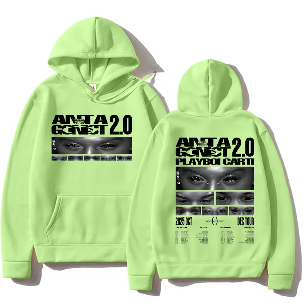 Rapper Hoodies Playboi Carti Antagonist Tour Sweatshirts Men Women Hip Hop Streetwear Male Pullovers Y2K