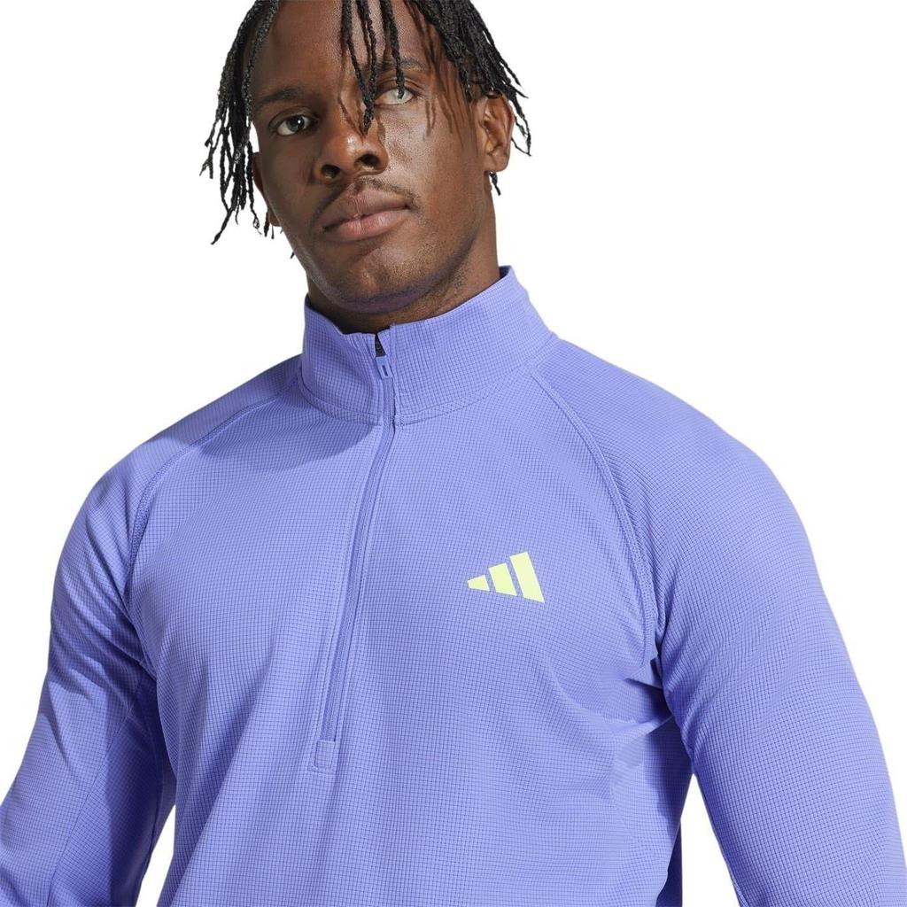 Adidas Mens Adizero Quarter Zip Running T-Shirt