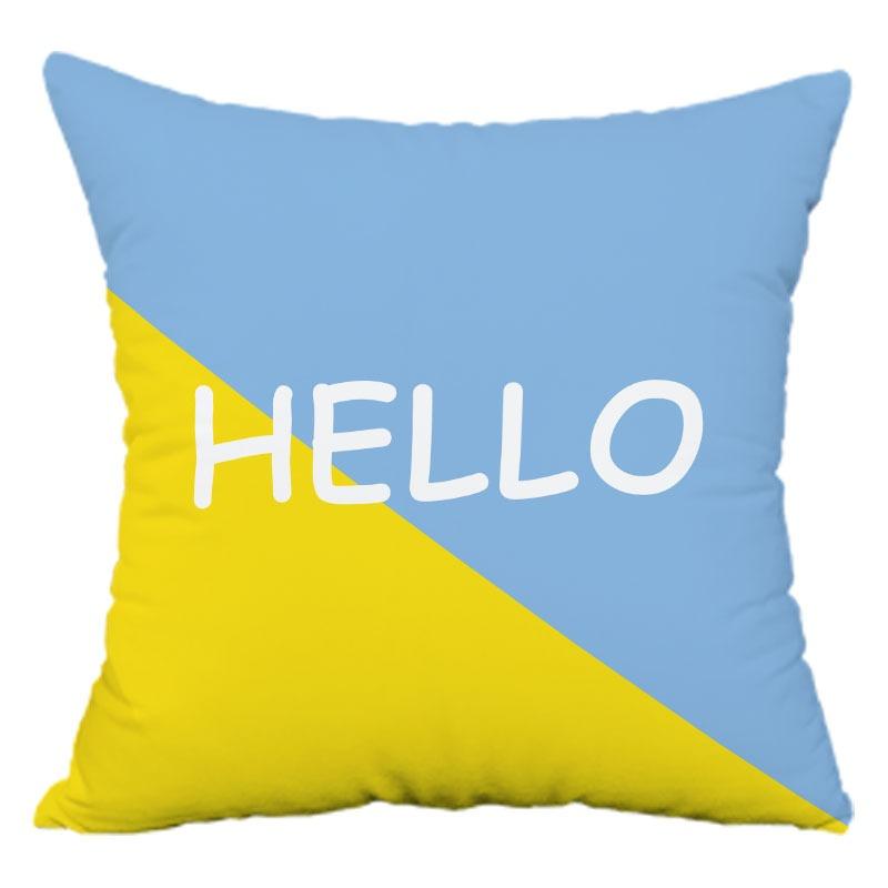 

Желто-голубая простая наволочка для украшения общежития, офиса, гостиной, дивана, домашней наволочки 45x45cm