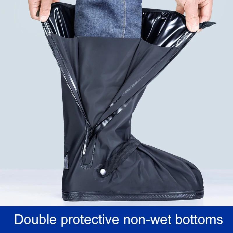 Motorcycle Cycling Shoe Covers, High Top Reflective Waterproof, Unisex Reusable, Dustproof Clear Shoe Covers