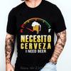 NECESITO CERVEZA Aufdruck Herren T-Shirt Sommer Bier trinken T-Shirt Mode Rundhals Baumwolle Oberteile T-Shirts Übergroß Lässiges T-Shirt